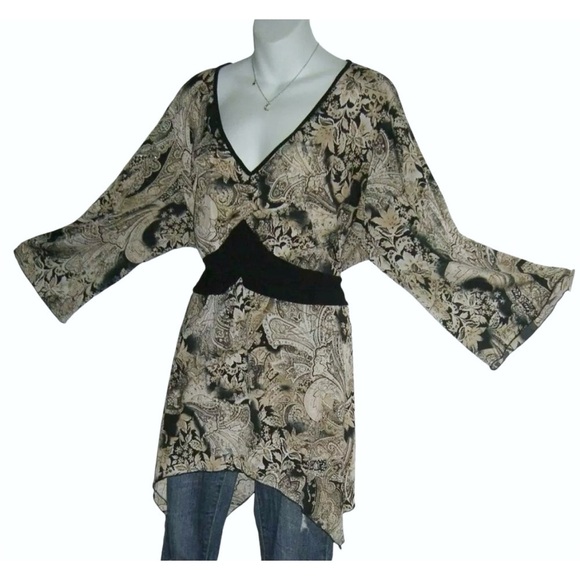 MKM Designs Blouse Vintage 90's Fairy Grunge Whimsygoth Glitter Kimono Plus y2k - Picture 10 of 16